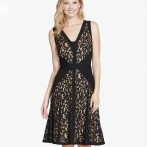 Tadashi Shoji Black Lace Sleeveless Cocktail Dress Size 4